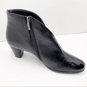 🆕 {ARA} Tricia Black Patent Leather Ankle Boots